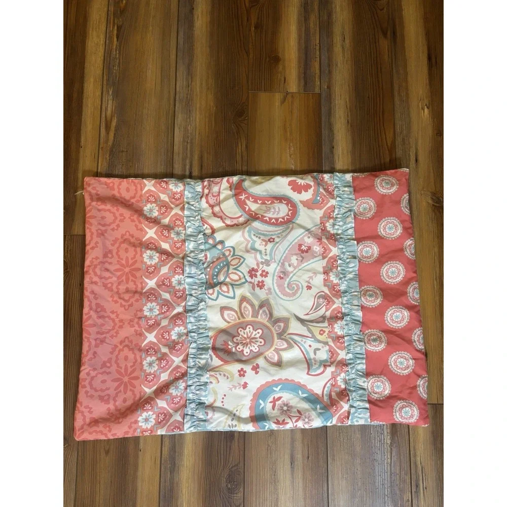 Cynthia Rowley‎ Twin Duvet Set 2Pc Pink & Blue Reversible Duvet & Sham